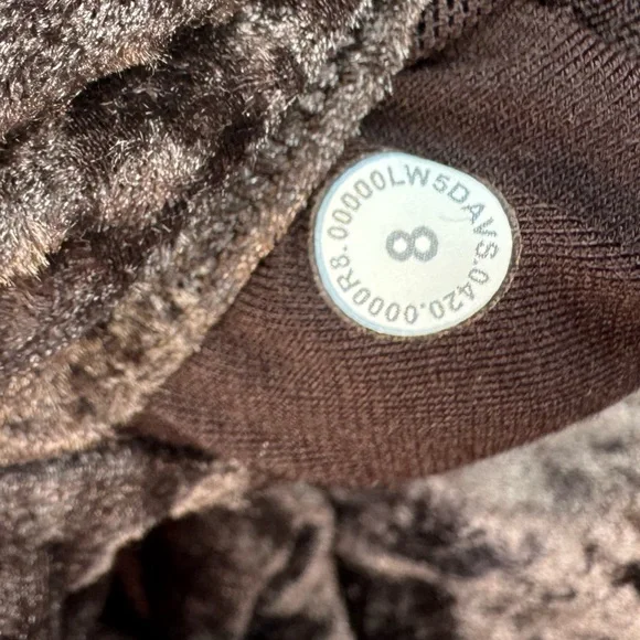 Lululemon "WUNDER LOUNGE" VELVET LEGGINGS Brown Size 8